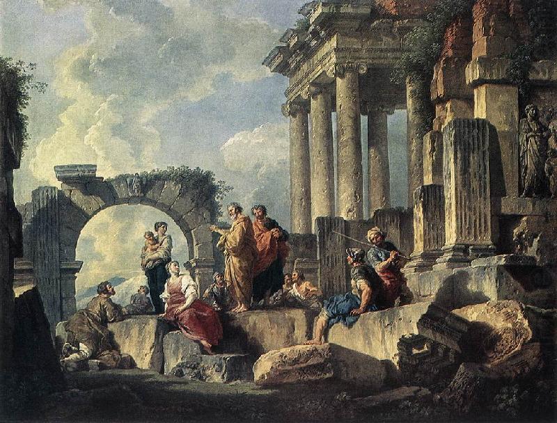 PANNINI, Giovanni Paolo Apostle Paul Preaching on the Ruins af china oil painting image